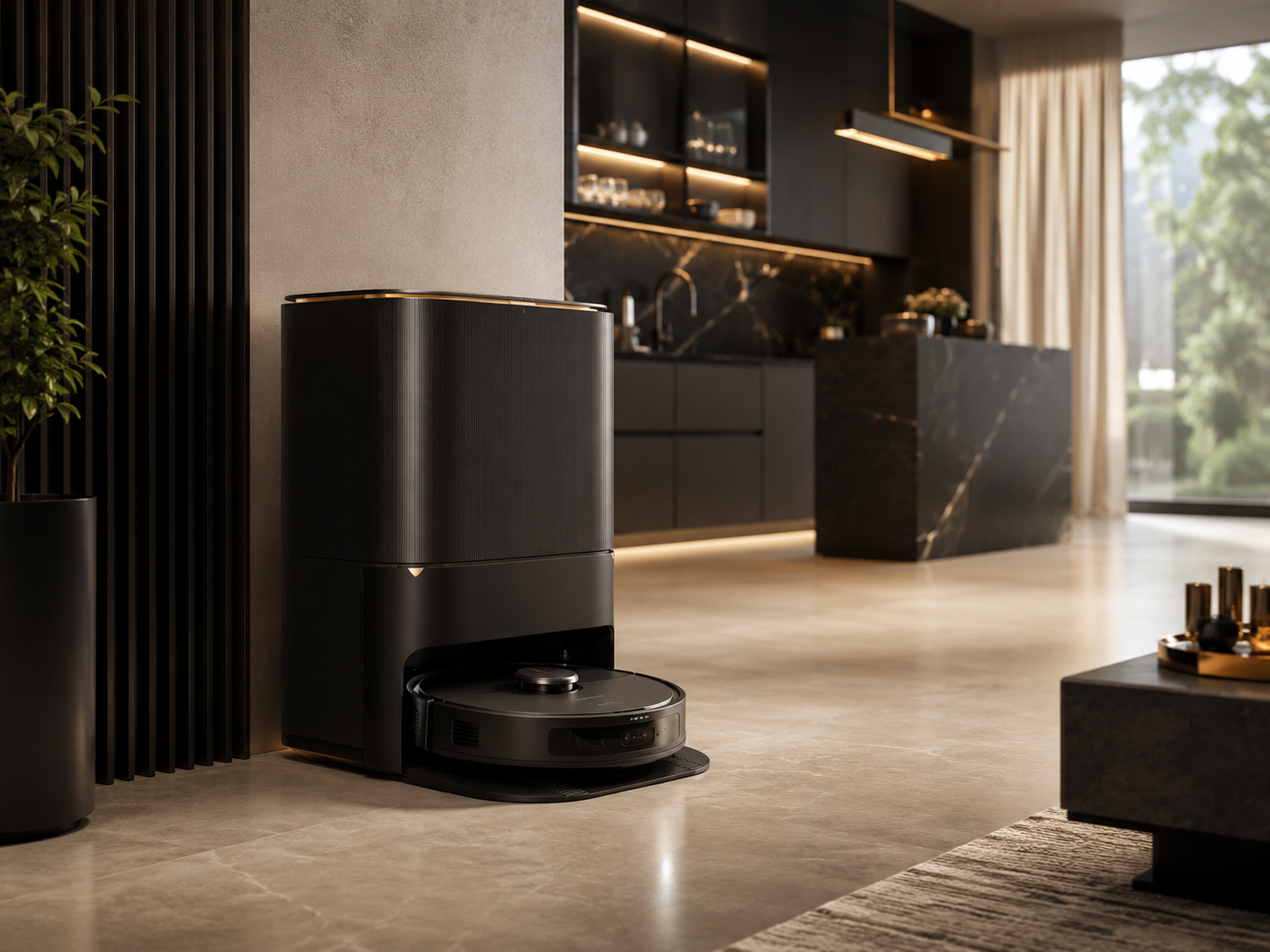 Robot vacuum self-empty dock and mop system